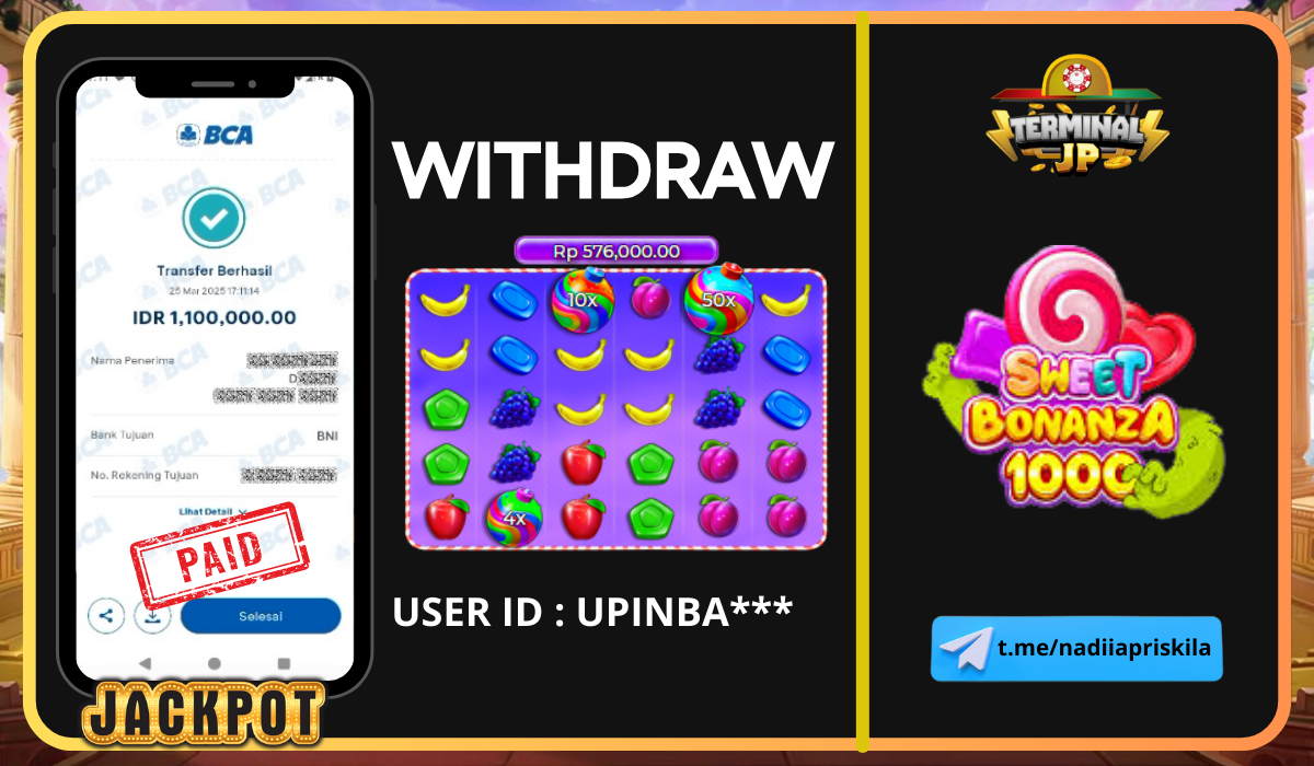 PLAYER MENDAPAT KEMENANGAN 1.100.000.- DI BAYAR LUNAS!!