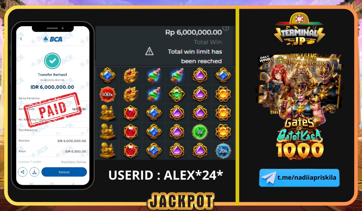 PLAYER MENANG 6.000.000.- DI BAYAR LUNAS TANPA KENDALA