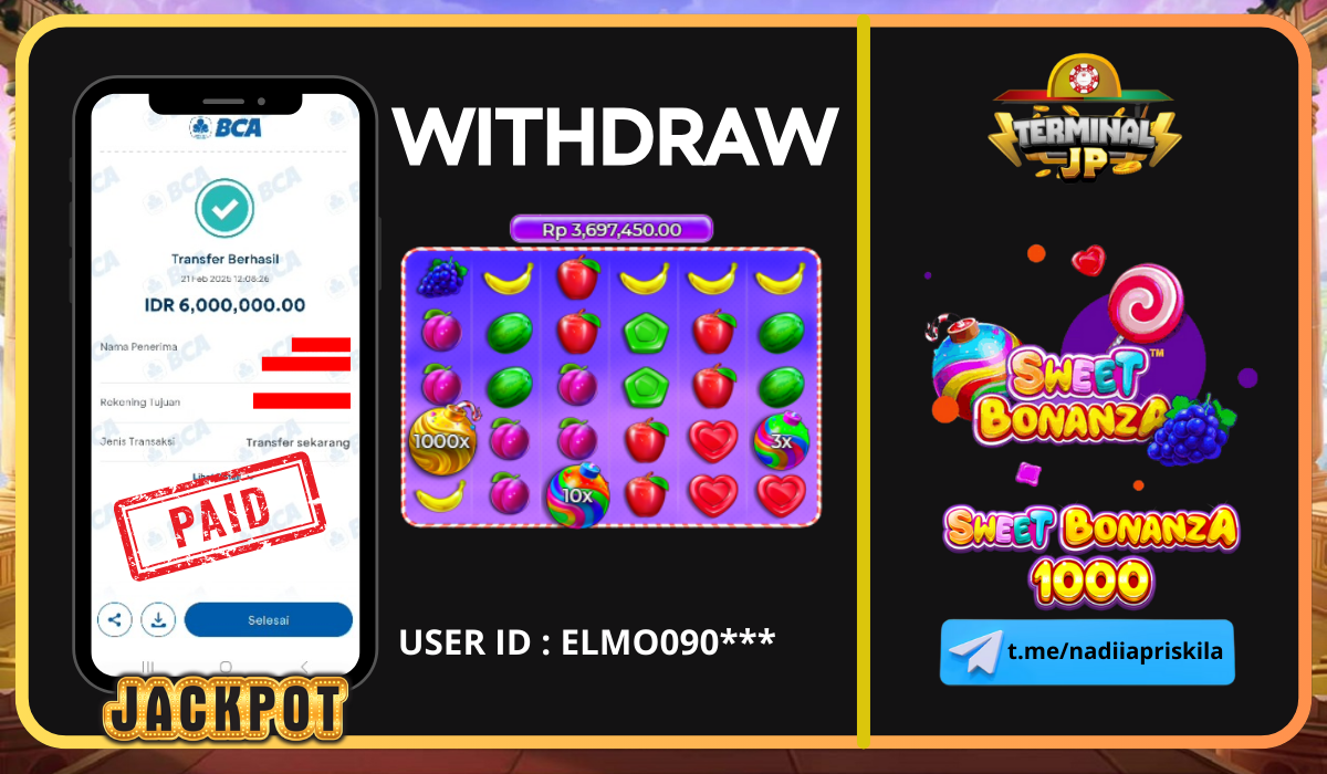 PLAYER MENANG 6.000.000.- DI BAYAR LUNAS!!