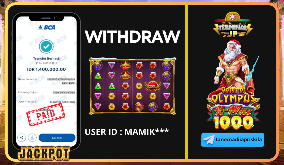 PLAYER DAPAT KEMENANGAN 1.400.000.- DI BAYAR LUNAS!!