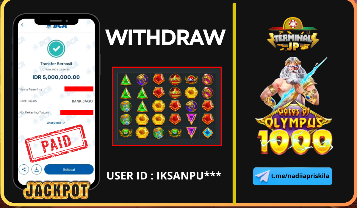 PLAYER DAPAT KEMENANGAN 5.000.000.- DI BAYAR LUNAS!!