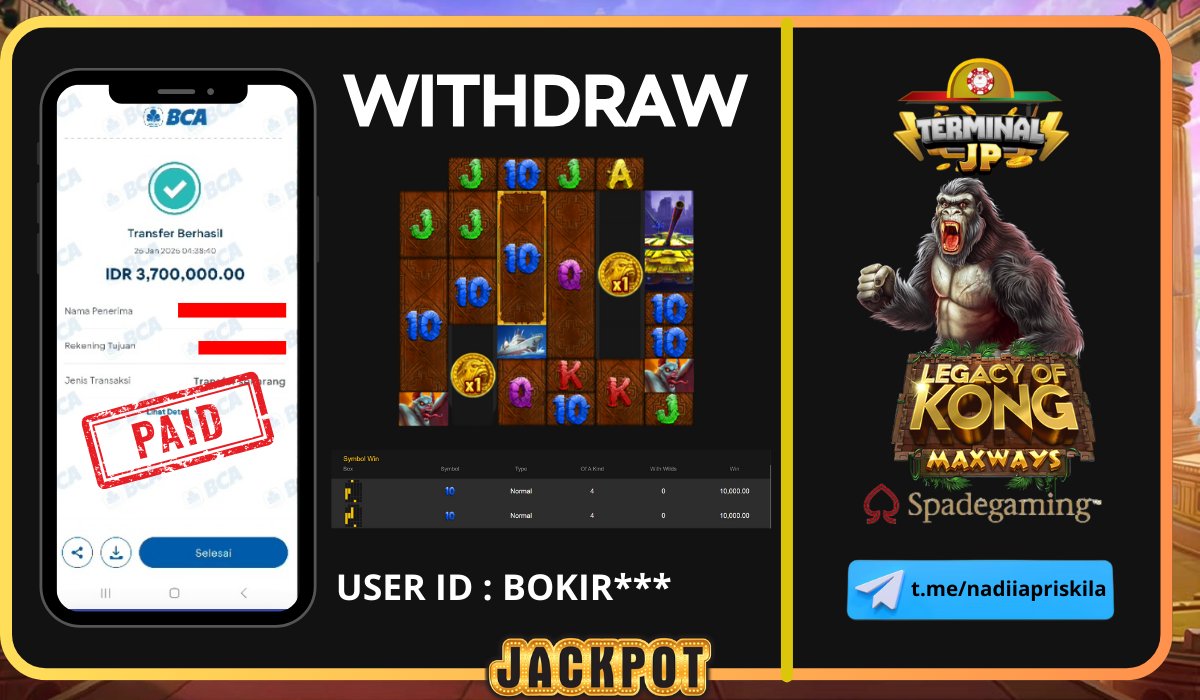 PLAYER MENANG 3.700.000.- DI BAYAR LUNAS TANPA KENDALA