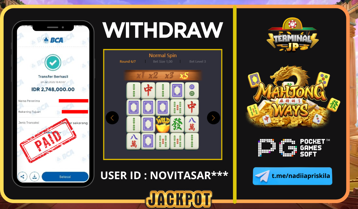 PLAYER MENANG 2.748.000.- DI BAYAR LUNAS TANPA KENDALA