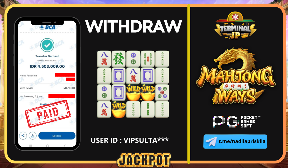 KEMENANGAN 4.503.009.- DI BAYAR LUNAS TANPA KENDALA