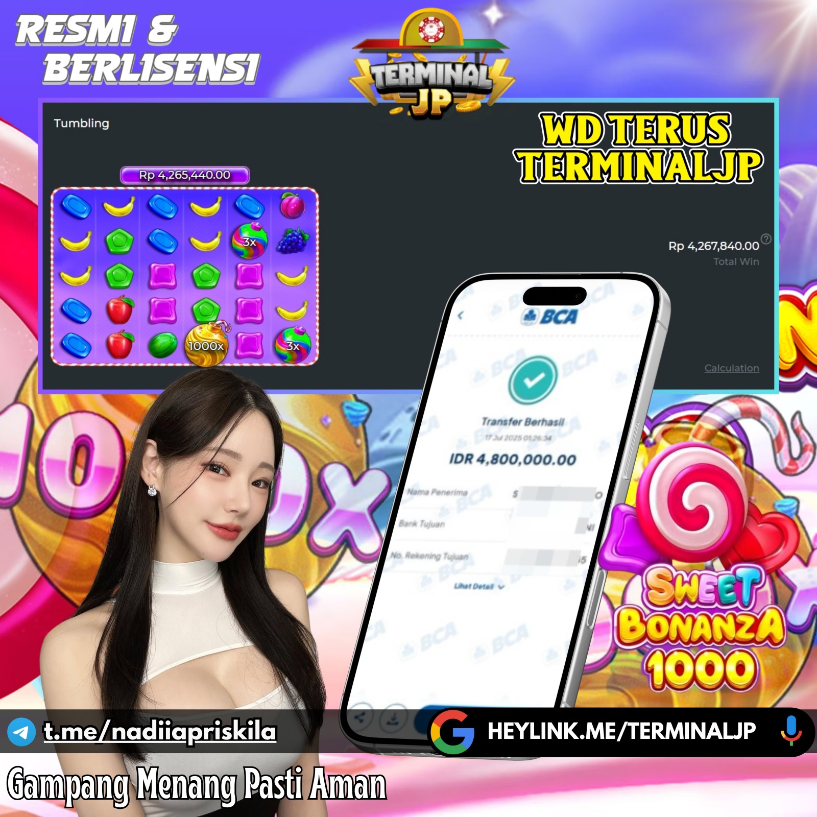 WD TERUS TERMINALJP BONANZA 1000 AUTO CUAN HARI INI!!!