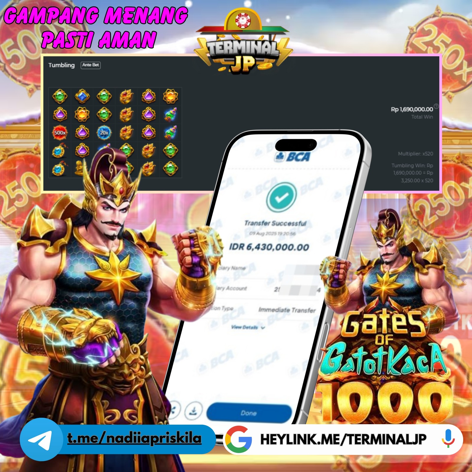 GATOT KACA LAGI BAGI BAGI CUAN MALAM INI GAS KAN !!!