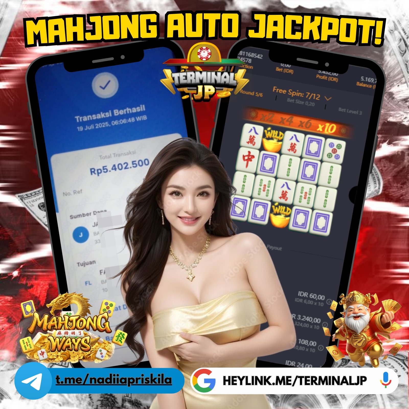 PARTY JACKPOT BERSAMA MAHJONG WAYS UNTUK MEMBER SETIA TERMINALJP!!!