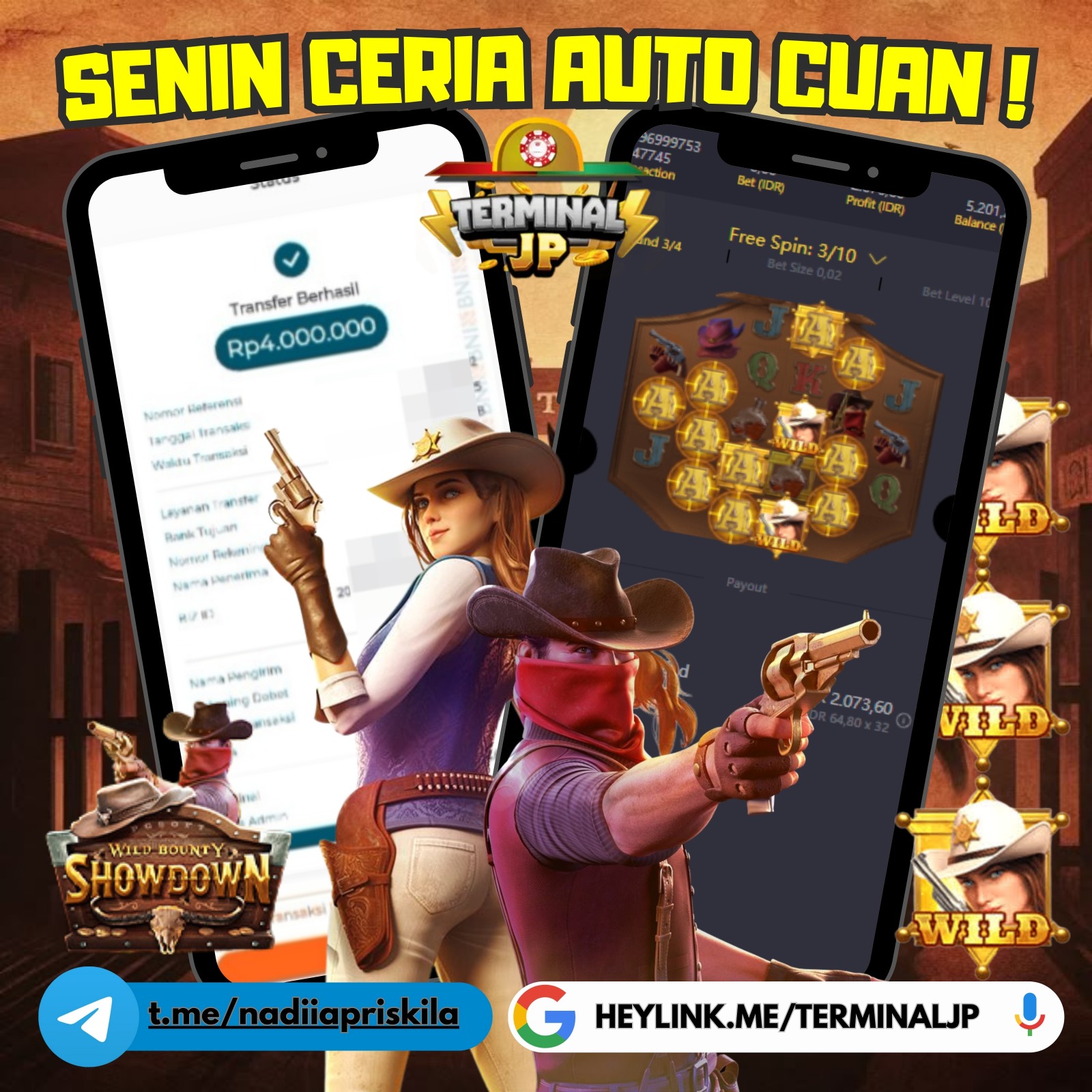 AMBIL JACKPOT KAMU BERSAMA KAMI DI WILD BOUNTY SHOWDOWN SETIAP HARI !!!