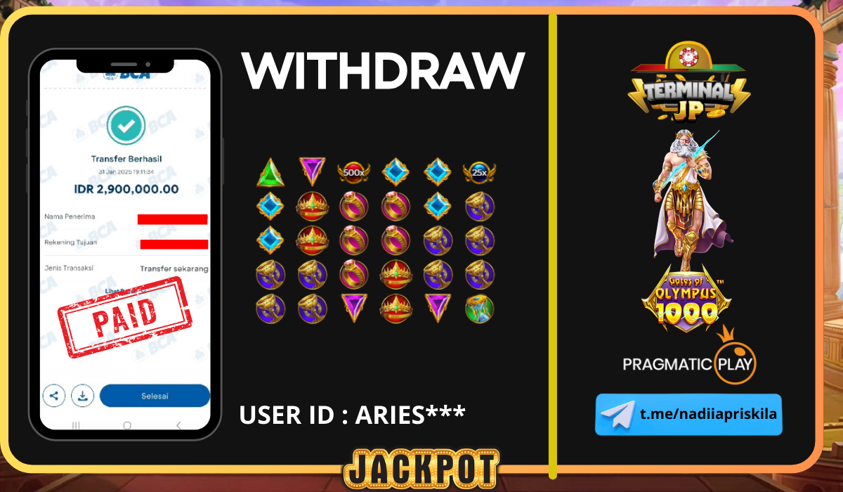 KEMENANGAN 2.900.000.- DI BAYAR LUNAS TANPA KENDALA