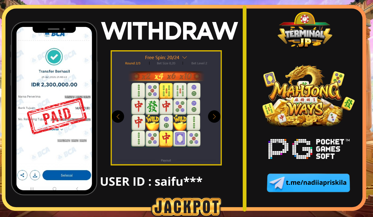 PLAYER MENANG 2.300.000.- DI BAYAR LUNAS TANPA KENDALA