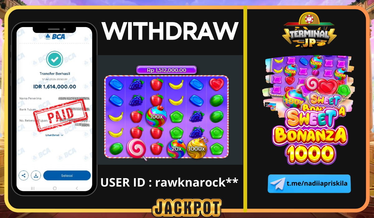 PLAYER MENANG 1.614.000.- LUNAS TUNTAS TANPA KENDALA