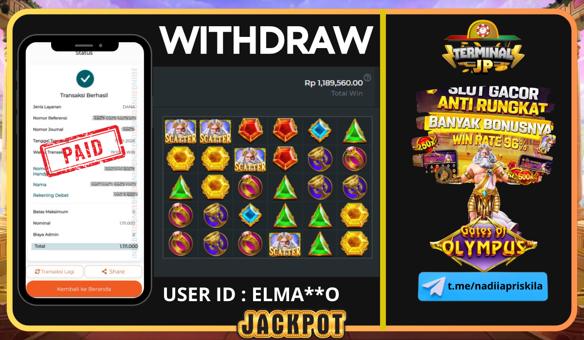 PLAYER MENANG 1.111.000- LUNAS TUNTAS TANPA KENDALA