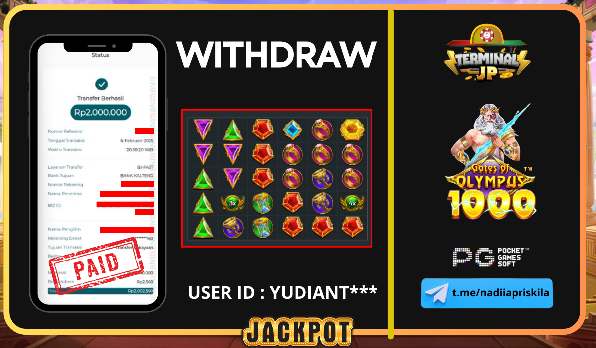 KEMENANGAN 2.000.000.- DI BAYAR LUNAS TANPA KENDALA