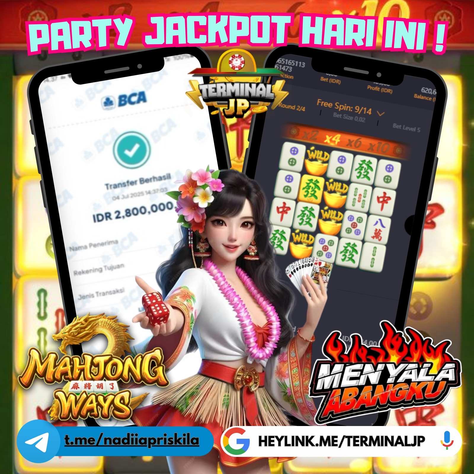 PARTY JACKPOT BERSAMA MAHJONG WAYS UNTUK MEMBER TERMINALJP!!!
