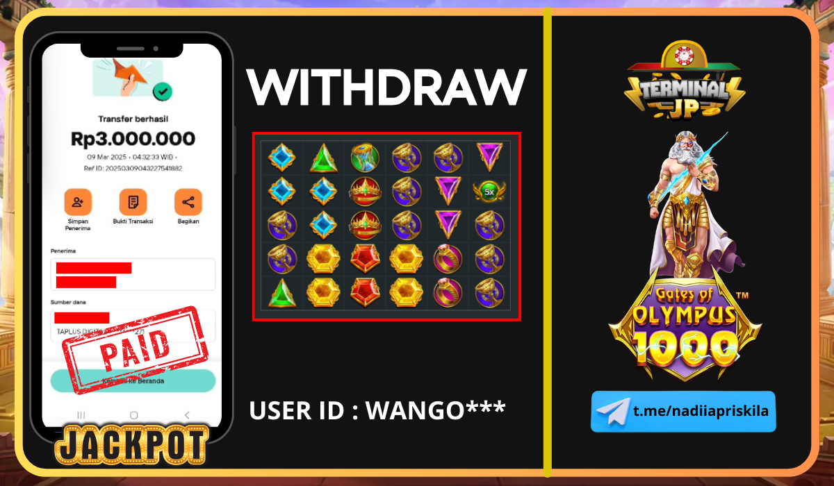 PLAYER MENDAPAT KEMENANGAN 3.000.000.- DI BAYAR LUNAS!!