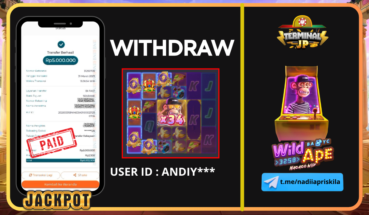 PLAYER MENDAPAT KEMENANGAN 5.000.000.- DI BAYAR LUNAS!!