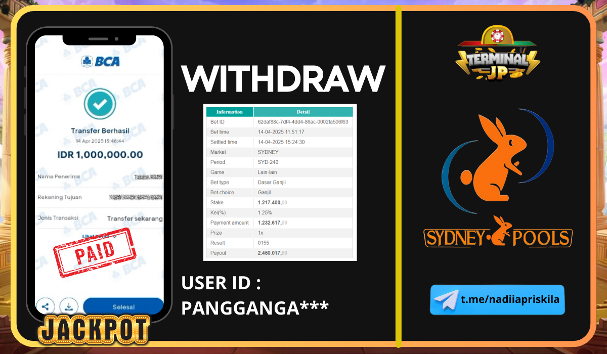 PLAYER MENDAPAT KEMENANGAN 1.000.000.- DI BAYAR LUNAS!!