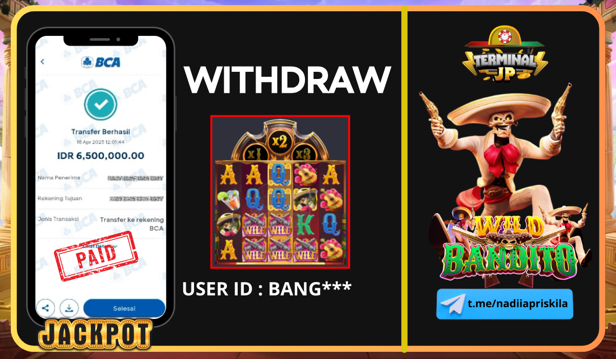 PLAYER BERHASIL MENANG 6.500.000.- DI BAYAR LUNAS!!